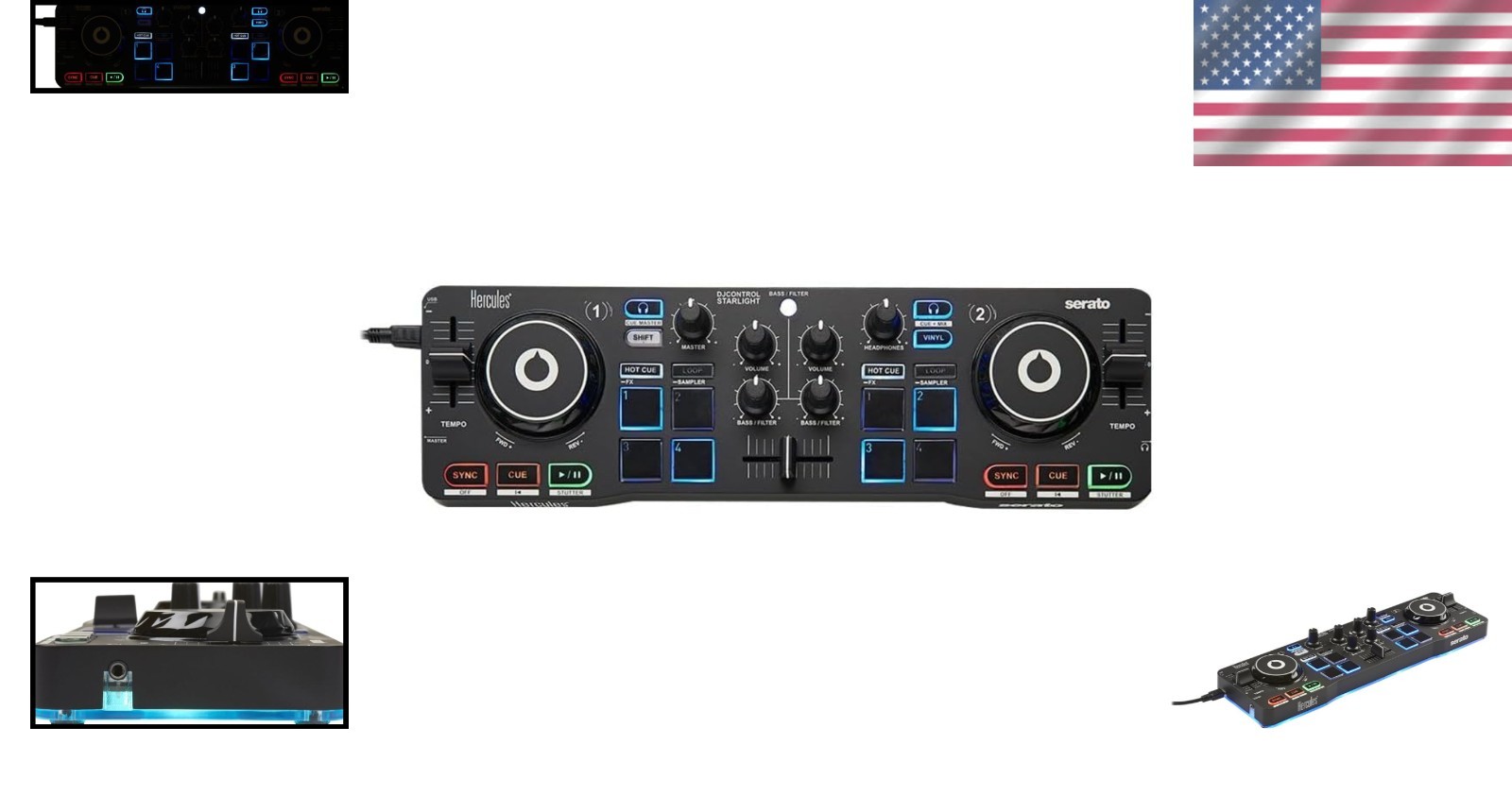 Portable DJ Controller with Serato DJ Lite Software
