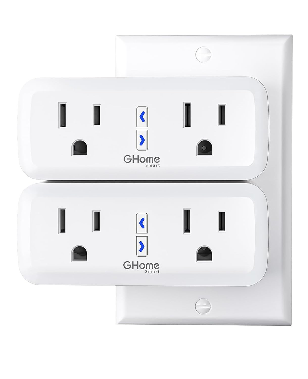 Dual Smart Plug 15A,  Plugs Work with Alexa and Google Home, 2-In-1 Compact Smar
