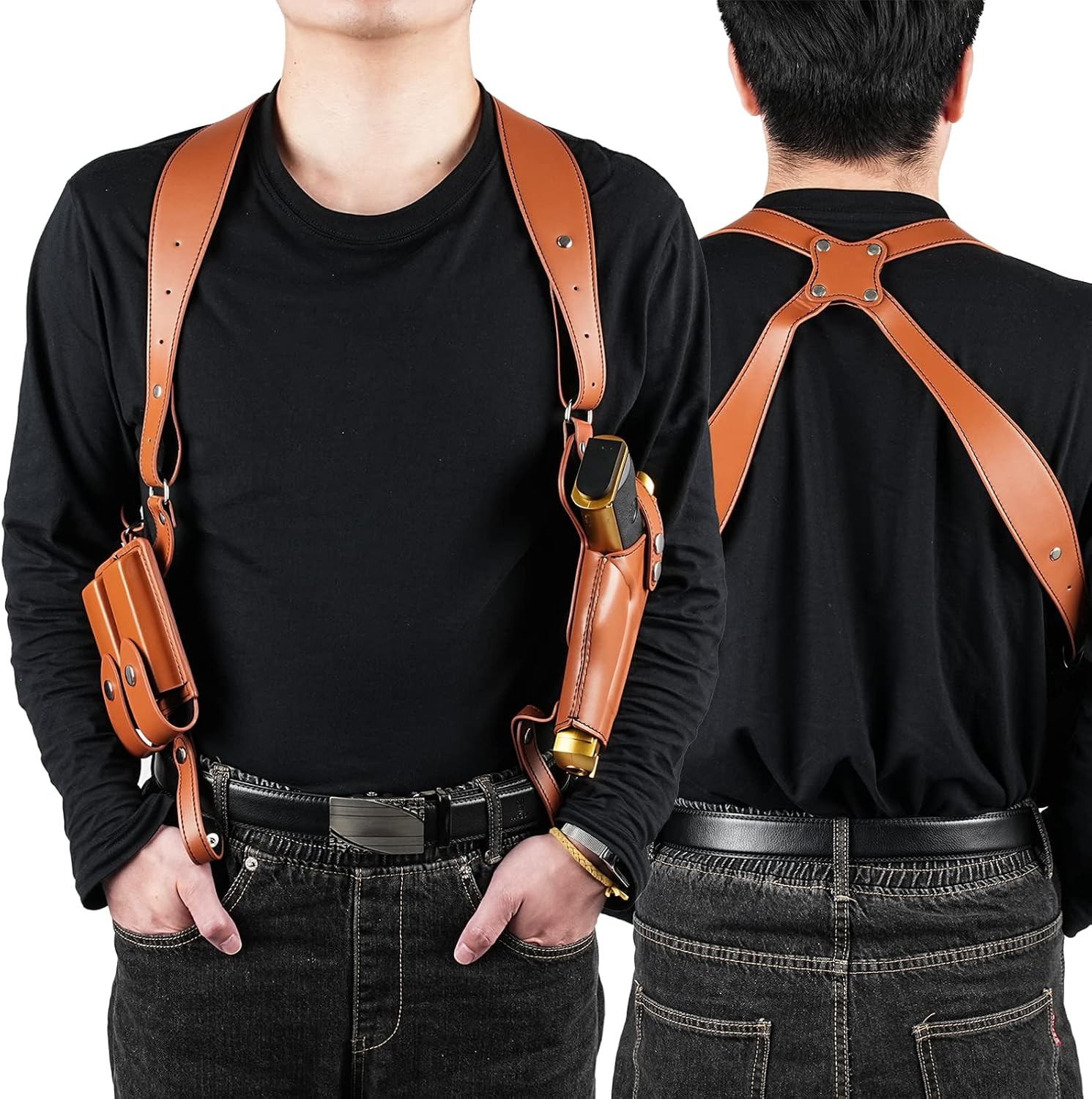 Leather Shoulder Holster Fit Glock 1911 Shoulder Holster for Concealed Carry NEW