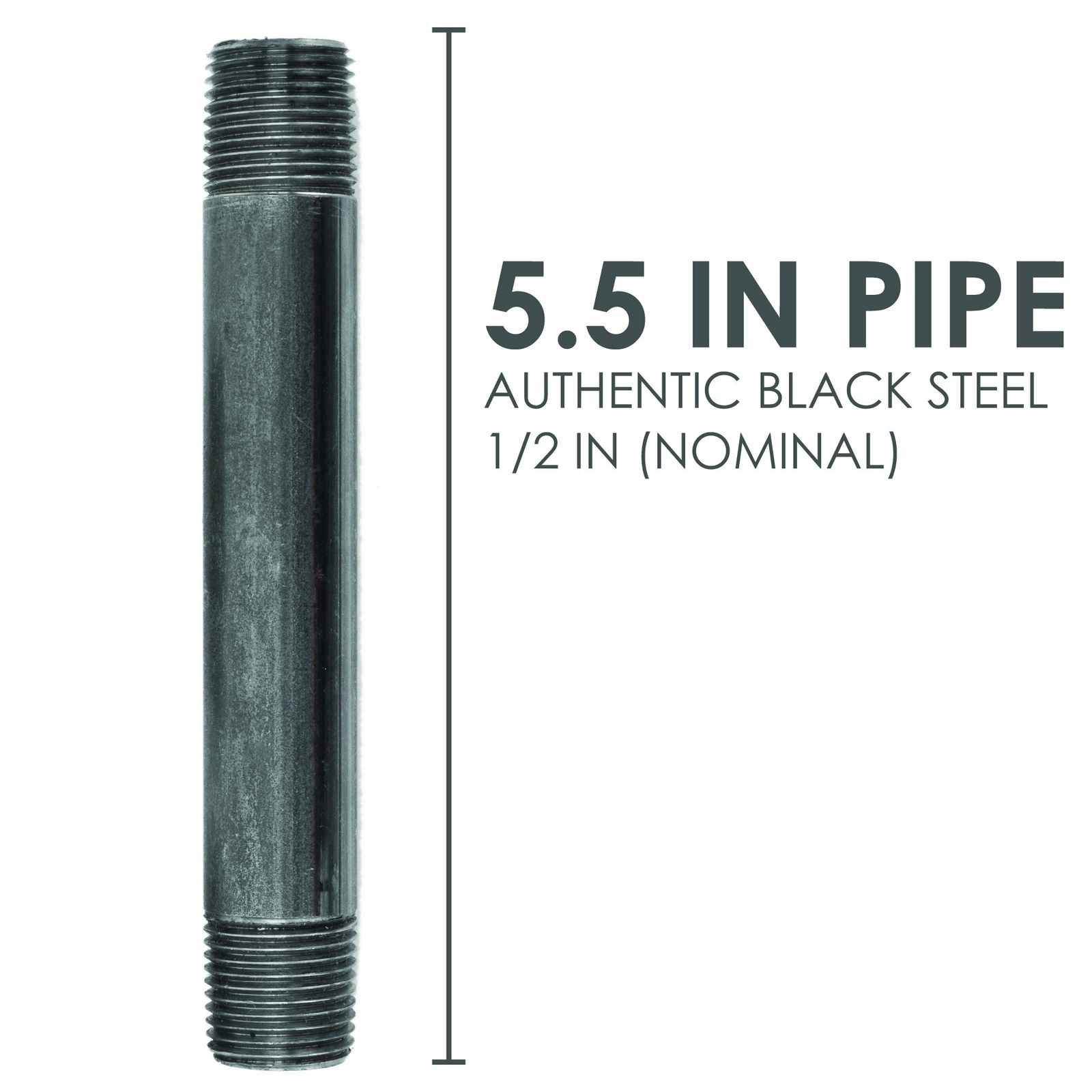 1/2 in. X 5 1/2 in. Black Pipe 6 Pack