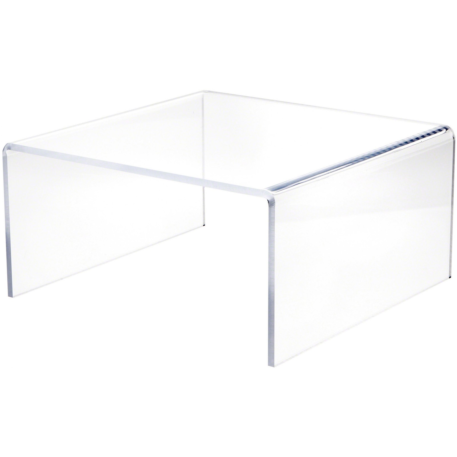 Plymor Clear Acrylic Short Square Riser, 8" H x 16" W x 16" D (3/8" thick)