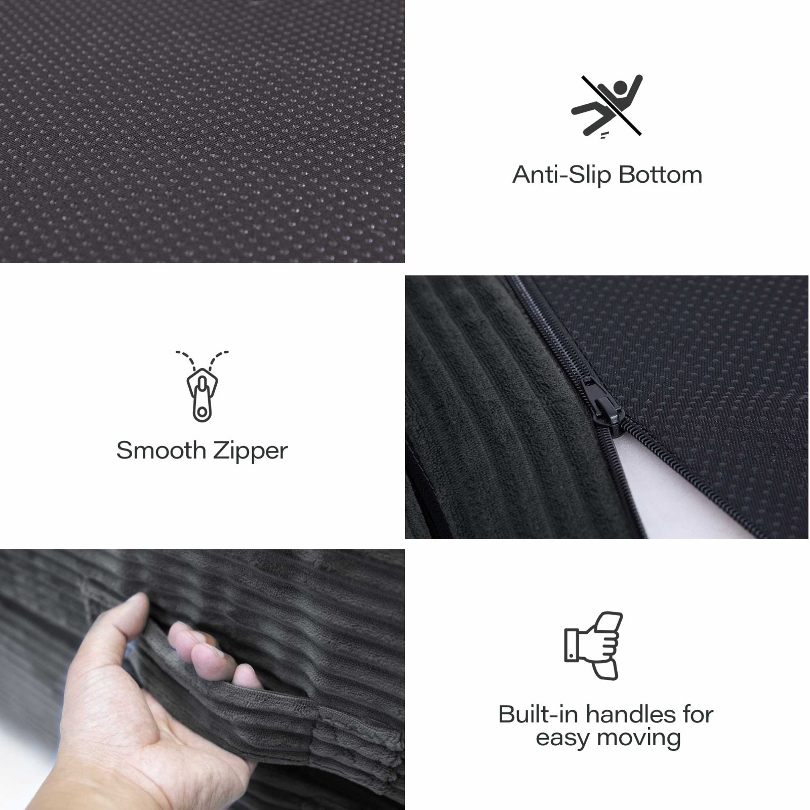 LAUSAINT HOME Sleeper Chair Folding Foam Beds, Portable Sleepover Sofa Bed