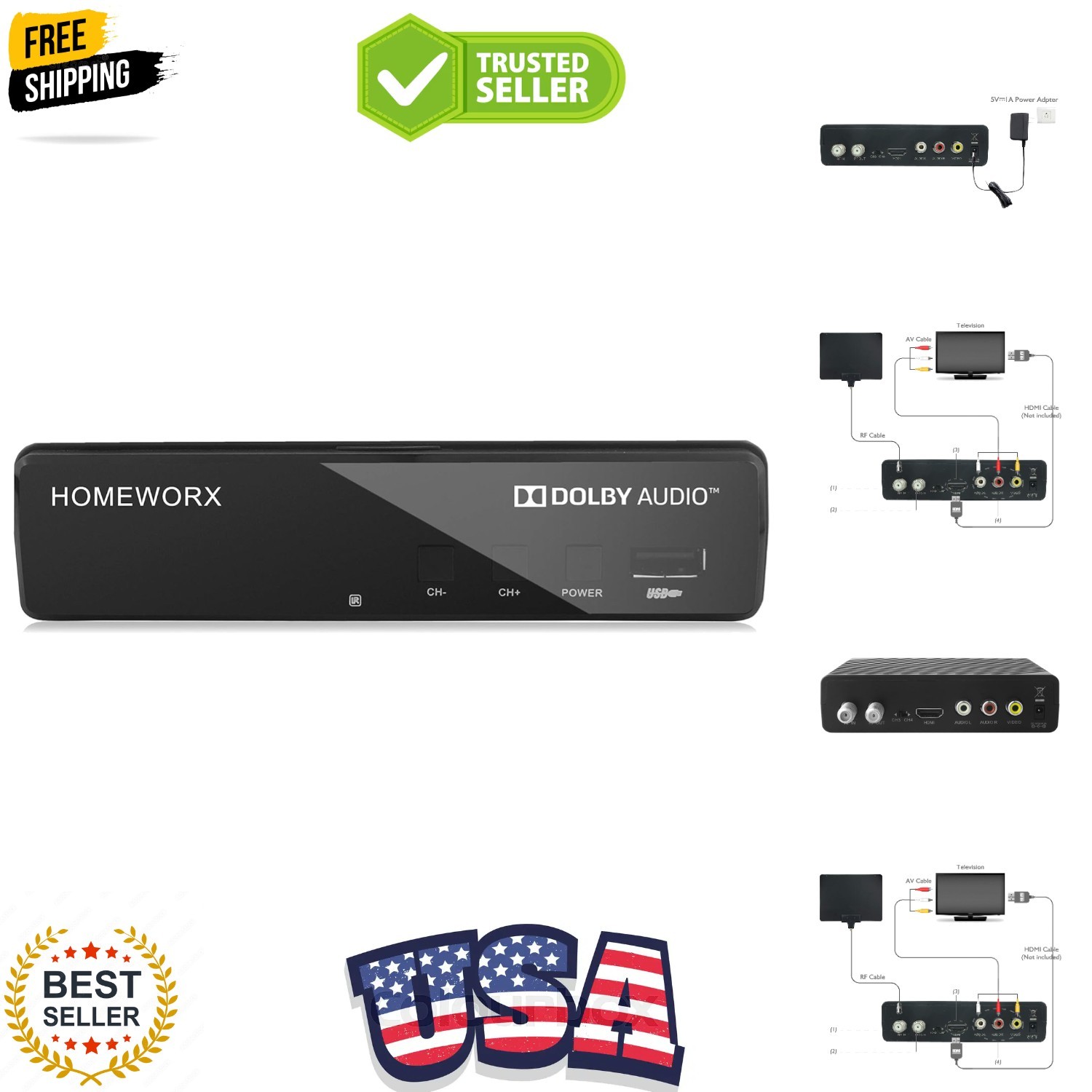 ATSC Digital Converter Box with Recording / Media Player / TV Tuner Function ...
