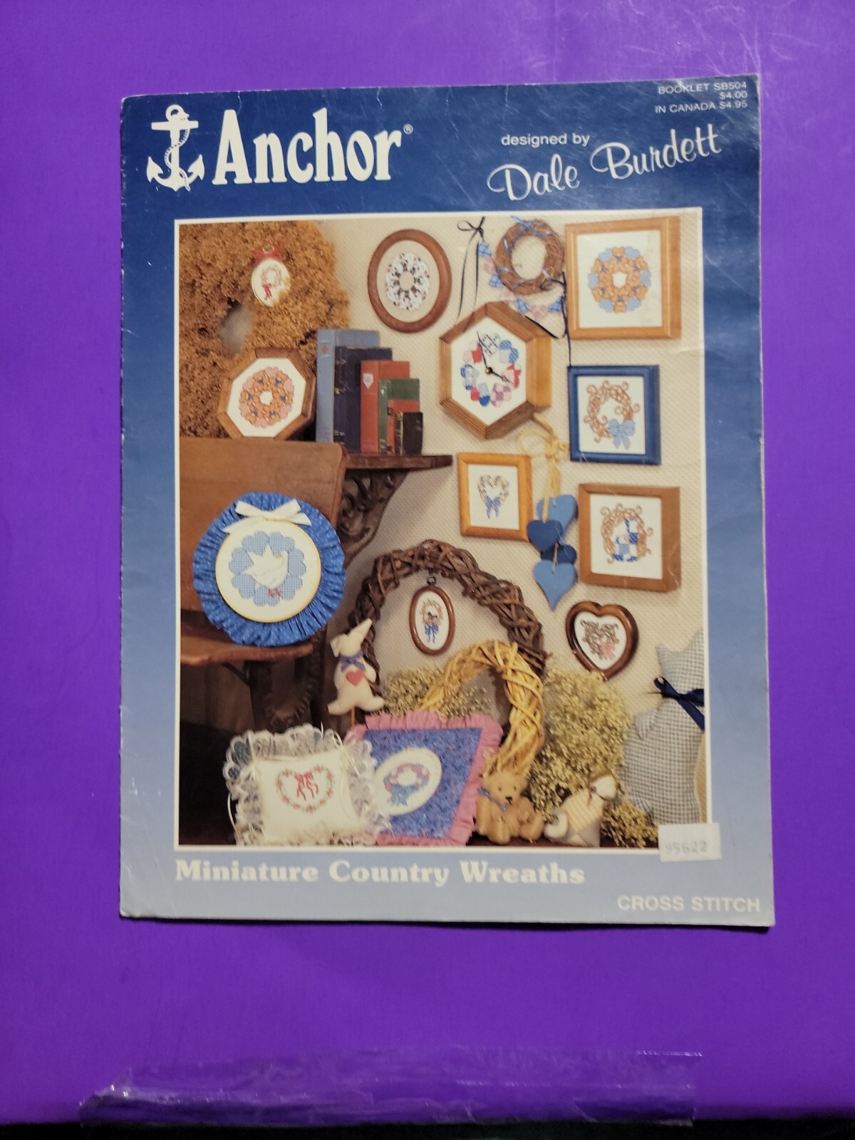 Miniature Country Wreaths Cross Stitch Patterns Book Dale Burdett 1989