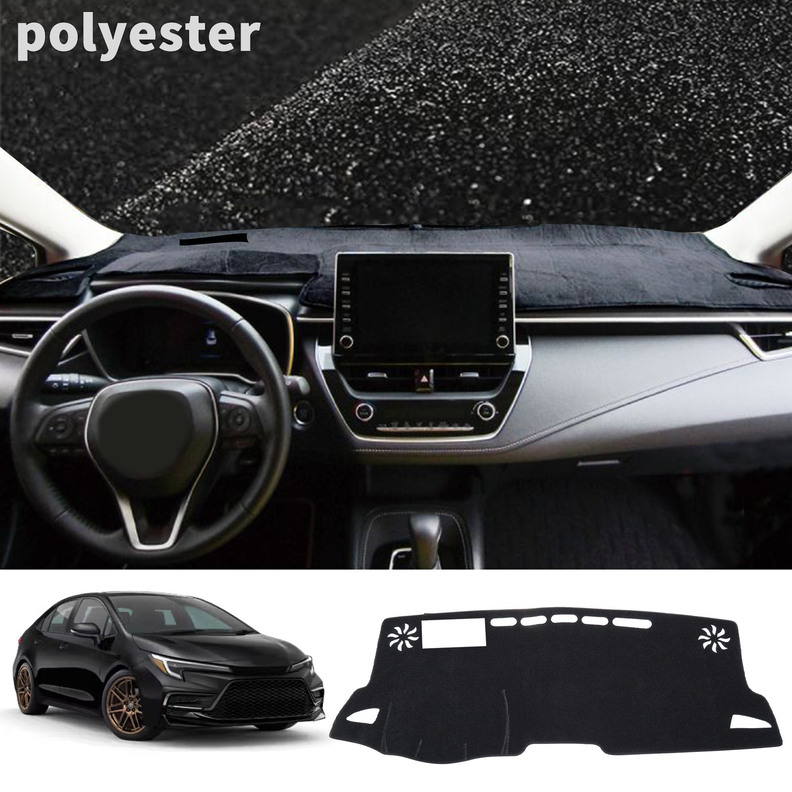 for Toyota Corolla E210 2019~2025 LHD HUD Dashboard Pad Dash mat Black Polyester