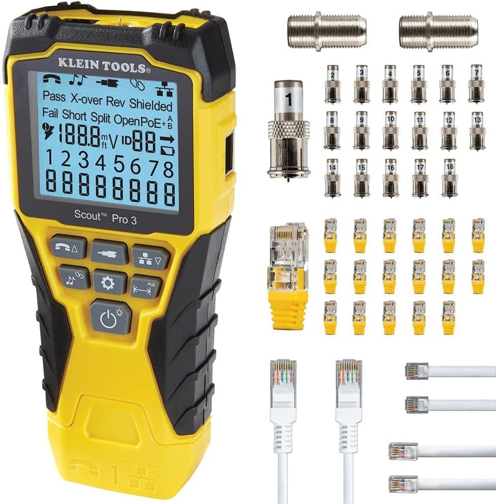 Klein Tools VDV Scout Pro 3 Cable Tester with Remote - Tests Voice, Data, Video
