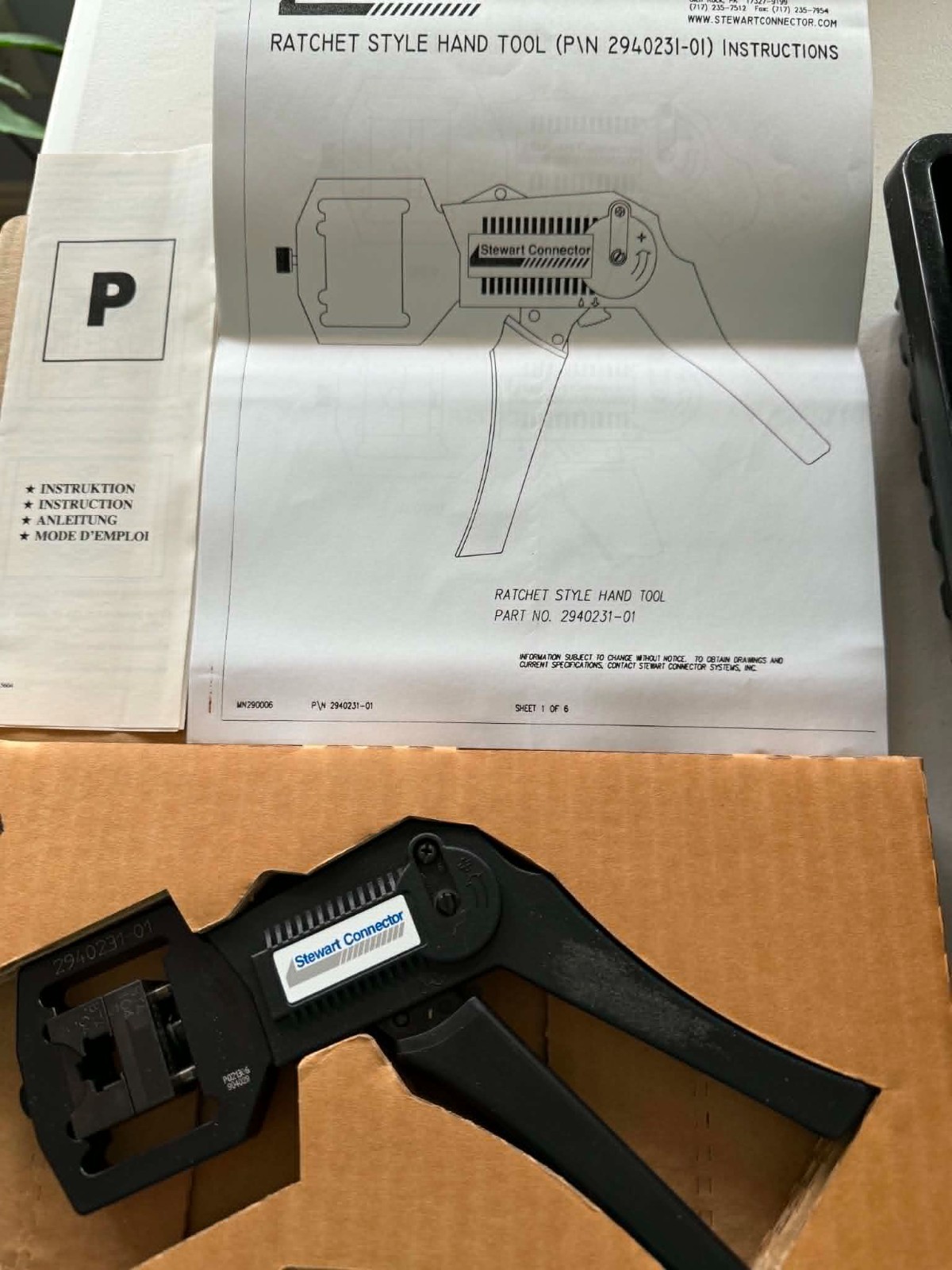 Stewart Connector 2940231-01 Hand Crimp Tool - Great Condition!