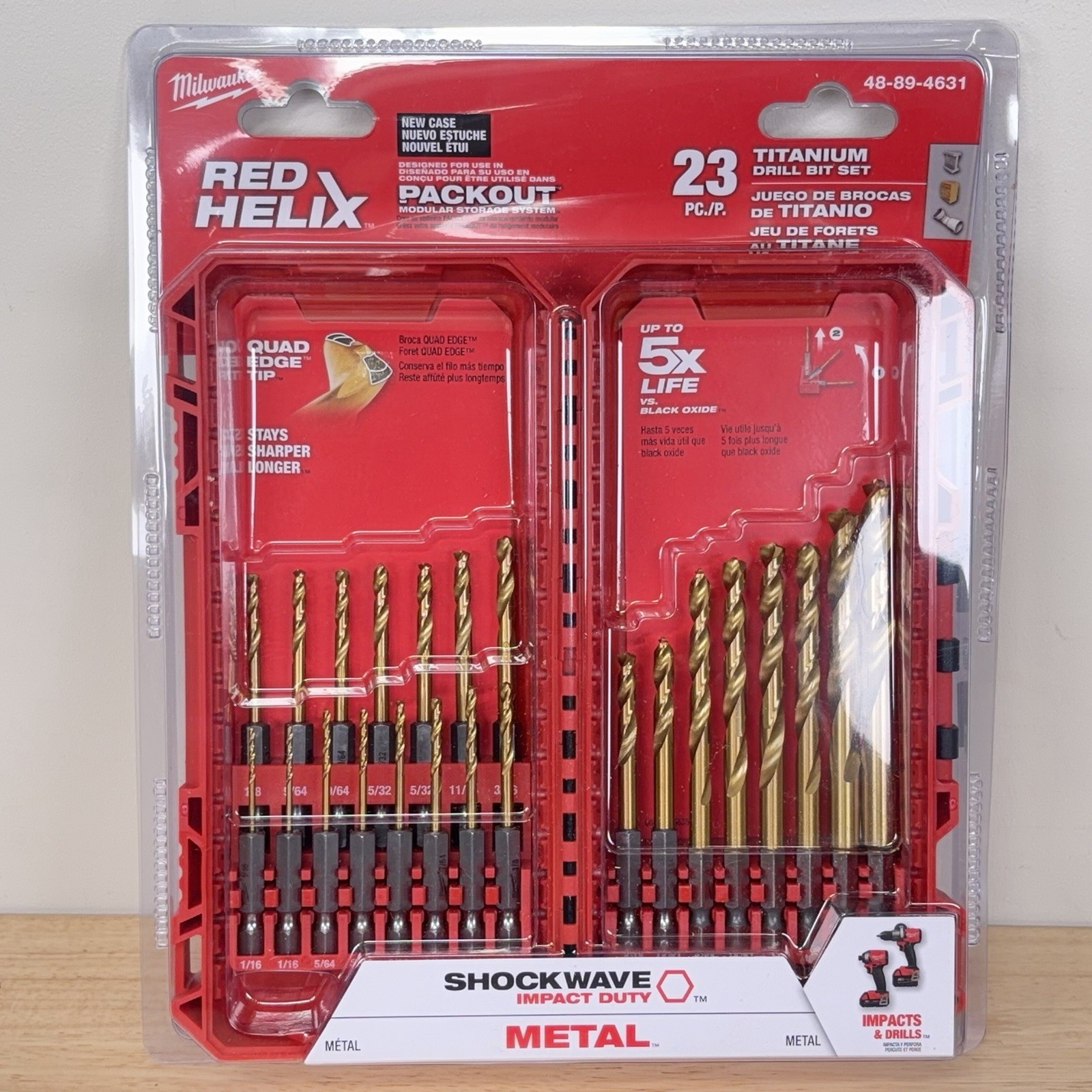 Milwaukee Shockwave 23-Piece Impact Duty Red Helix Titanium Twist Drill Bit Set
