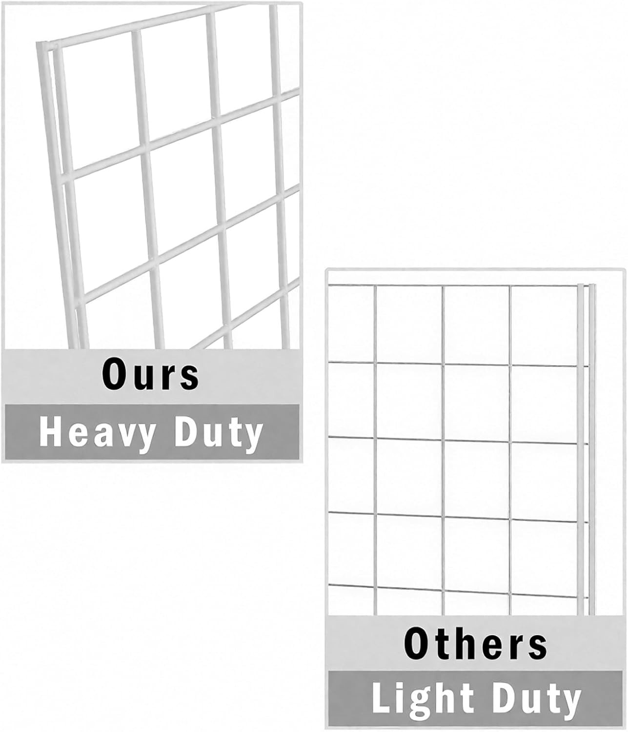 Heavy Duty Gridwall Panels 2' x 4' - Pack of 3, White, Portable Display Solution