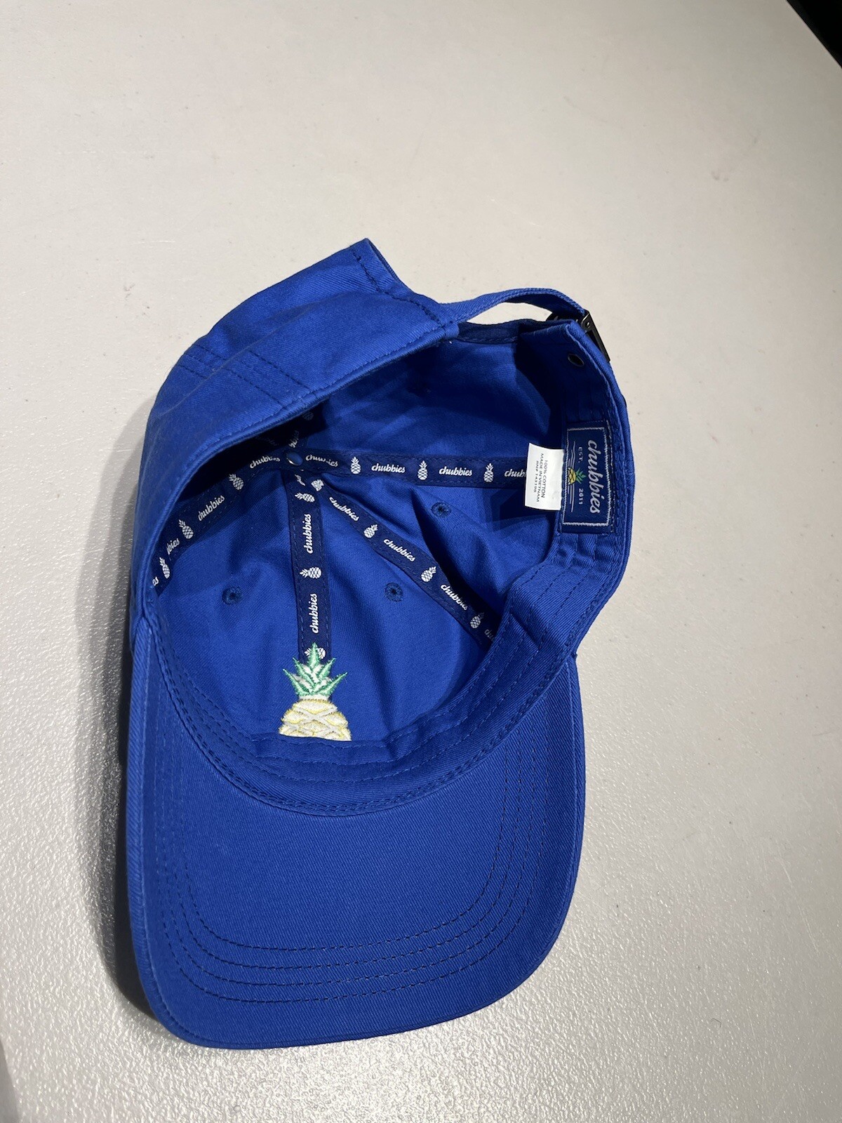Chubbies Hat Cap Blue Beach Golf Casual Strap Back Cotton Pineapple Print NEW