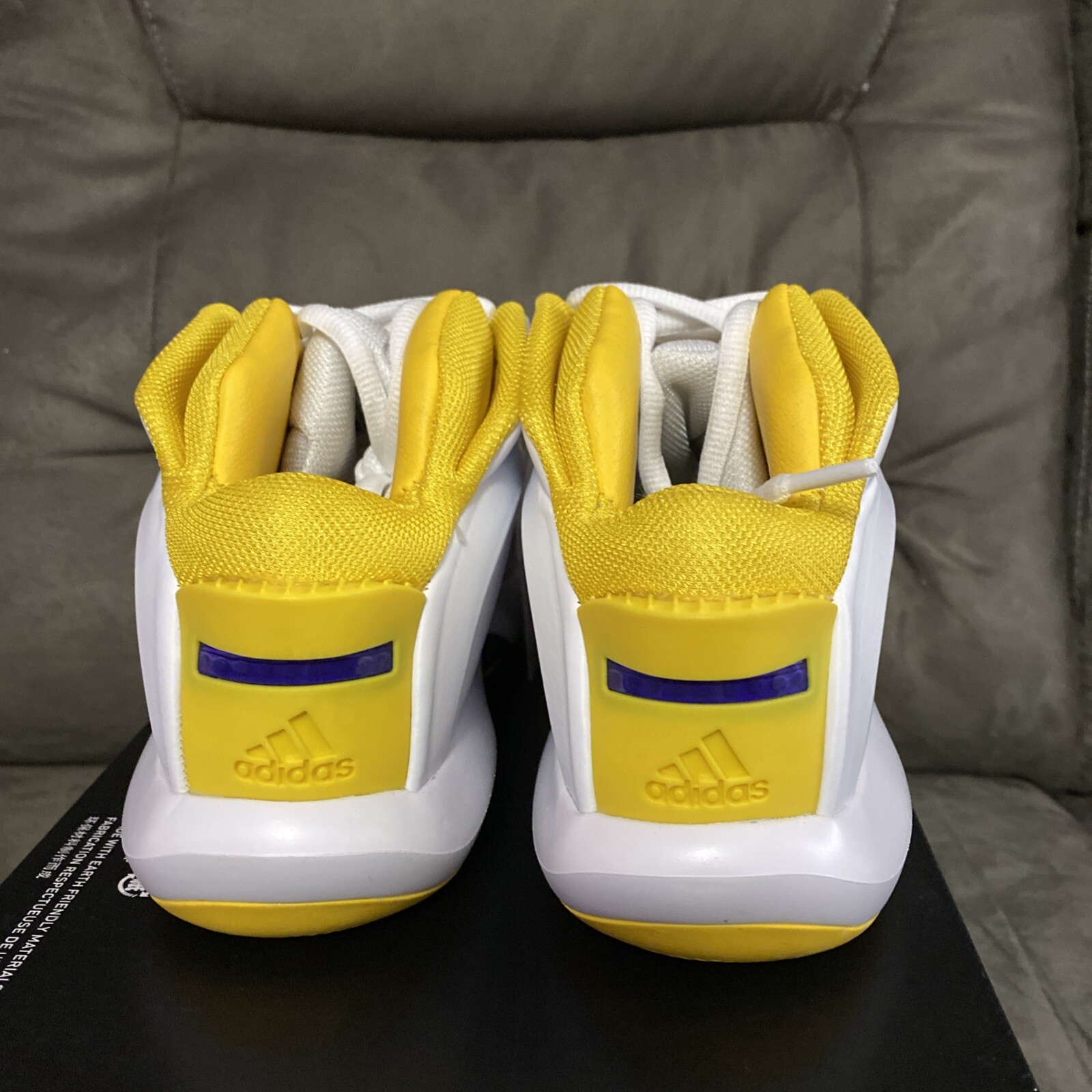 NWT adidas Originals Crazy 1 Koby Lakers GY8947 White Yellow Purple Men Size 7.5