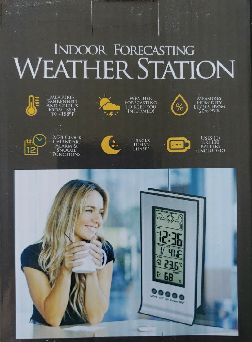 Mitaki-Japan Indoor Weather Station Clock Alarm with Snooze Calendar