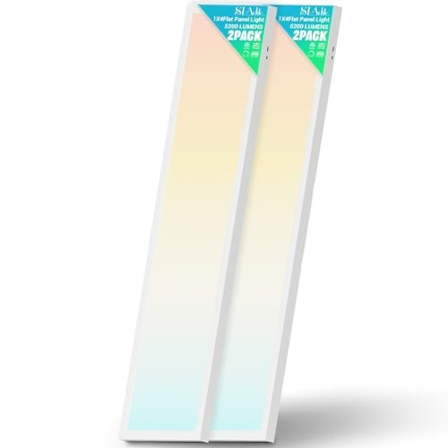 1x4 LED Flat Panel Light,Surface Mount Ceiling Light,5CCT 1x4FT 2PACK