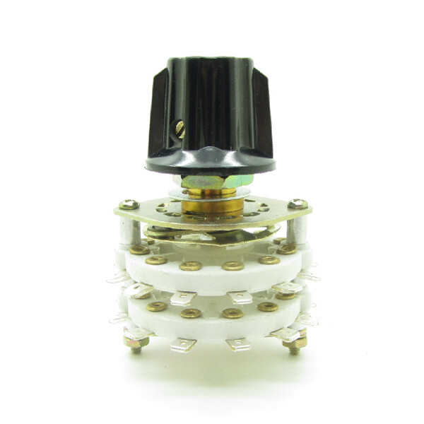 Band Switch Rotary Channel Selector 2 Deck 2 Pole 7 Position Throw 2P7T + Knob