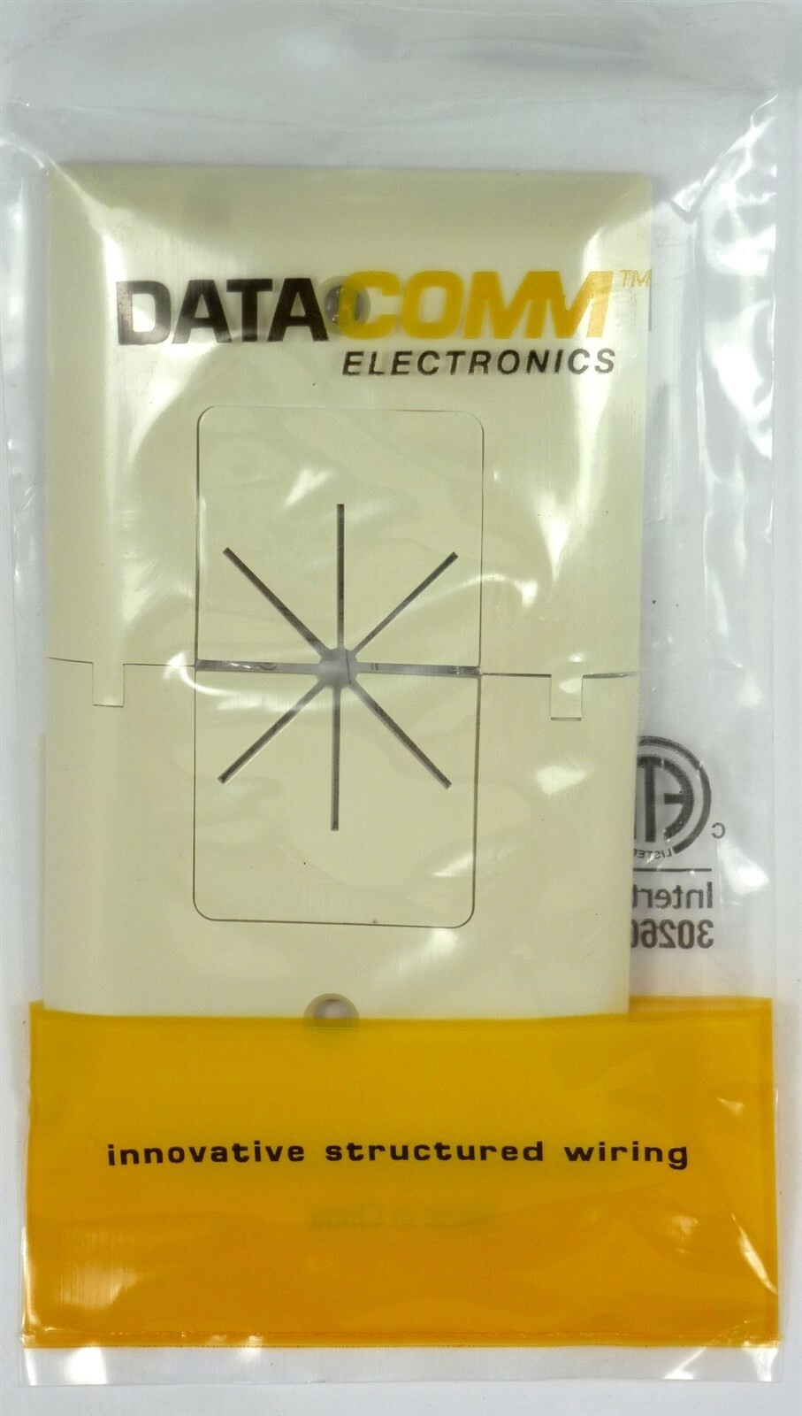DATACOMM 45-0017-LA Split Wall Plate with Flexible Opening (Light Almond)