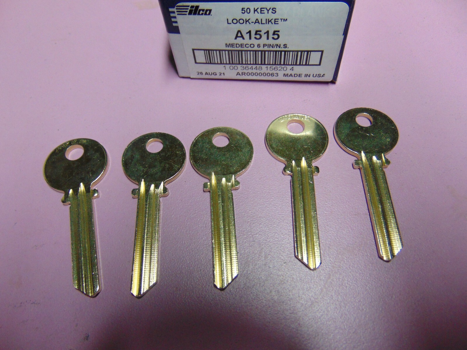 5 KEYS   MEDECO A1515 6 PIN KEYS BLANKS UNCUT       LOCKSMITH