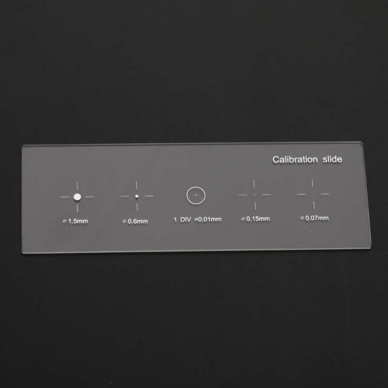 0.01mm Microscope Slides Reticle Calibrating Slide Ruler Cross Calibration Ruler