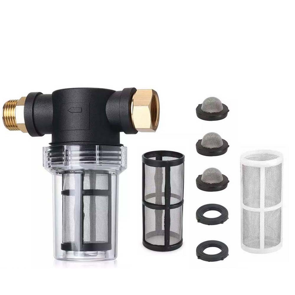 Inline Water Filter for Garden Hose with 40 Mesh and 100 Mesh Screen 2 ORings US