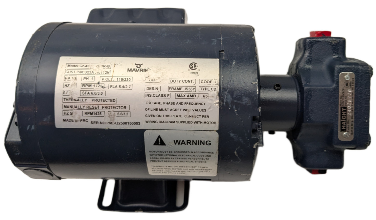 Haight 5e5ff220cecf1 Pump with Mavrik Motor (illegible motor specs)