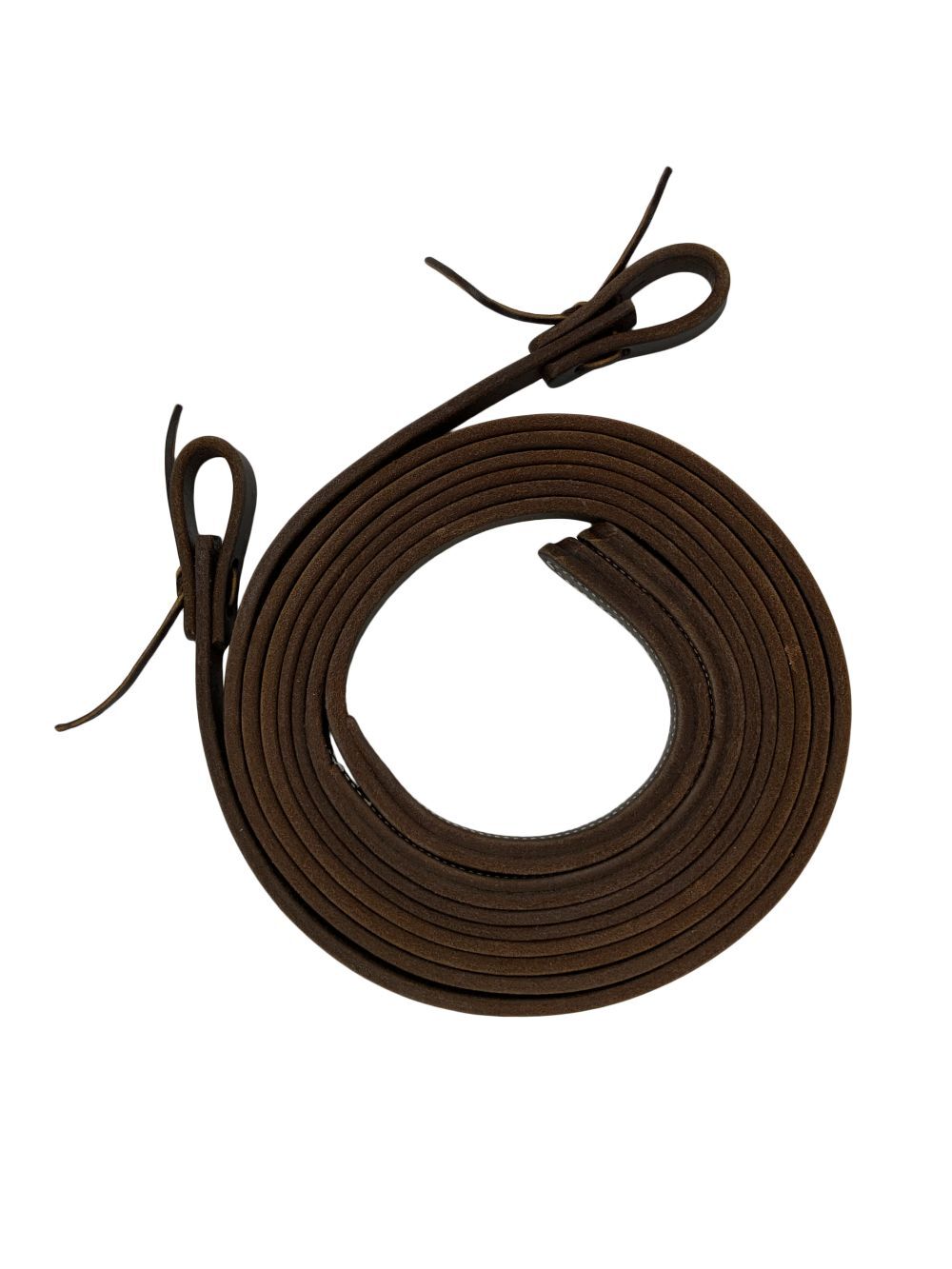 8' x 5/8" Oiled Harness Leather Split Reins with Weighted Ends