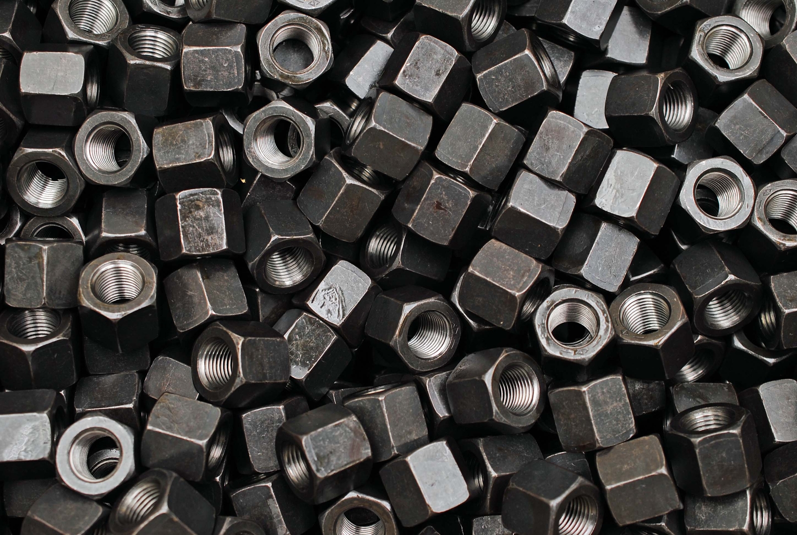 (50) Grade 8 High Hex Nut 9/16-18 Plain Finish SAE J995 Nuts 49/64 Tall x 7/8