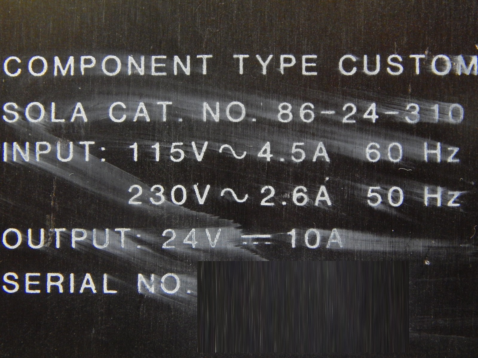 Sola 86-24-310 Component Type Custom Rectifier 264-37254-0200 OnTrak DSS-200 Use