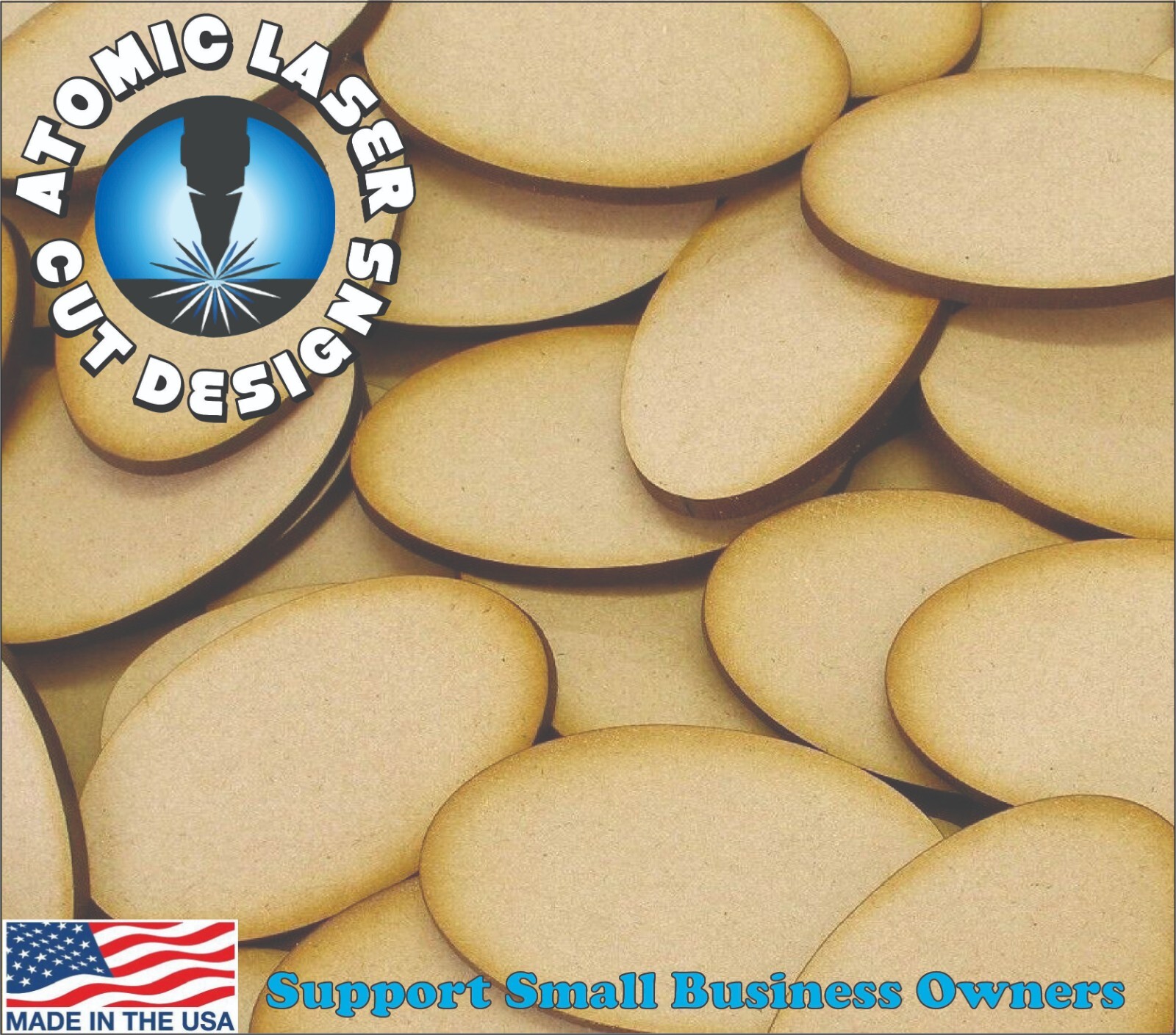 40mm x 120mm Oval MDF Bases x4 Miniatures Laser Cut FAST SHIPPING #1 USA SELLER