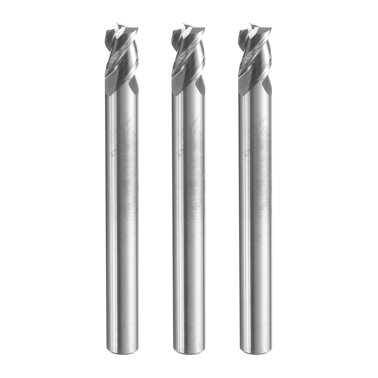 3pcs Spiral Router Bit 1/4"x3/8"x1/4"x2-1/2" 3 Flutes Solid Carbide CNC End Mill