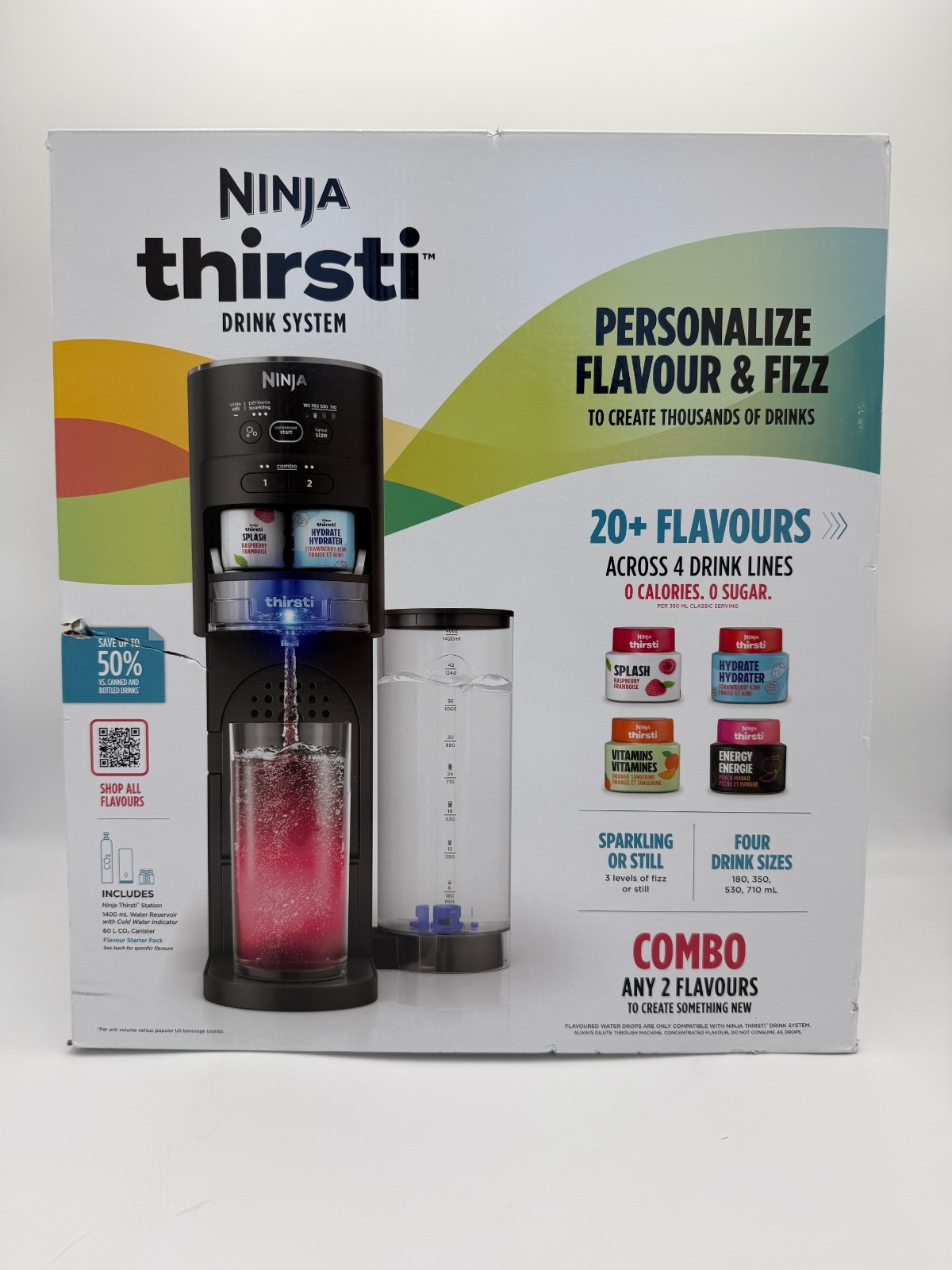 Ninja WC1000 Thirsti Customization Drink System w/CO2 Canister - SEALED