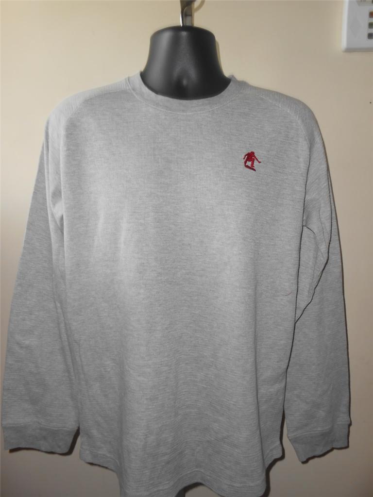 NEW-MENDED Maloof MONEY CUP Skater Mens Medium Long Sleeved Gray Thermal Shirt