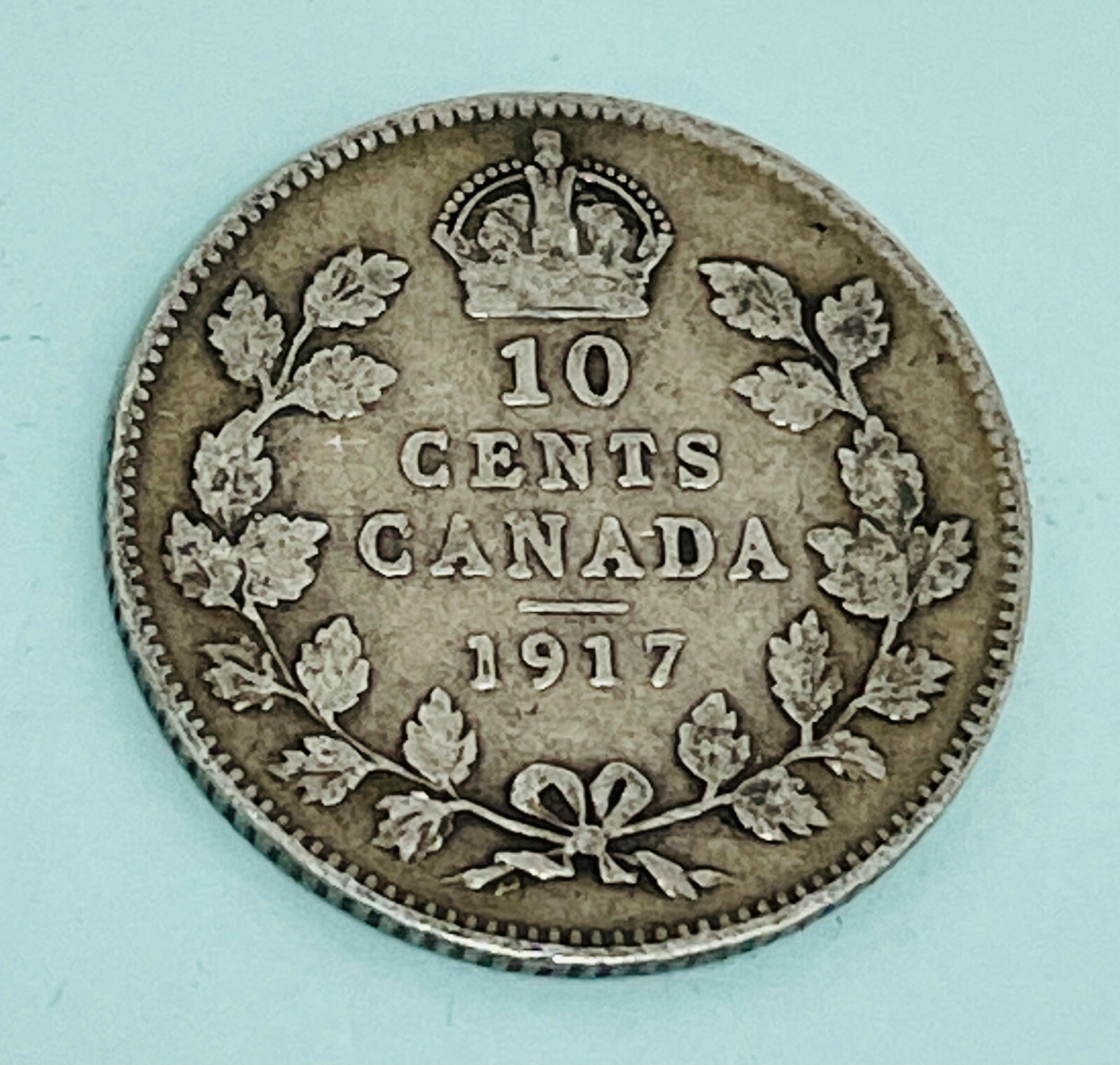 1917 CANADA 10 CENTS .925 SILVER Coin SCARCE - 2.32 g / 18.034 mm