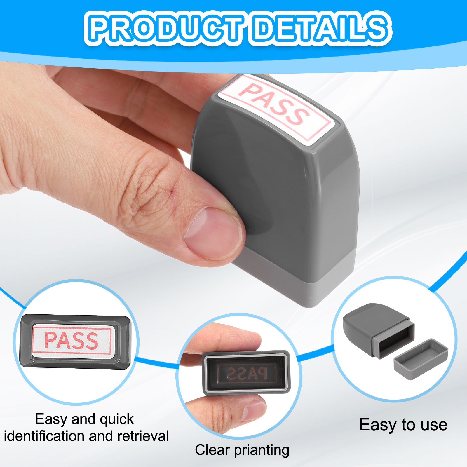 PASS Notice Stamp Self Inking, Grey