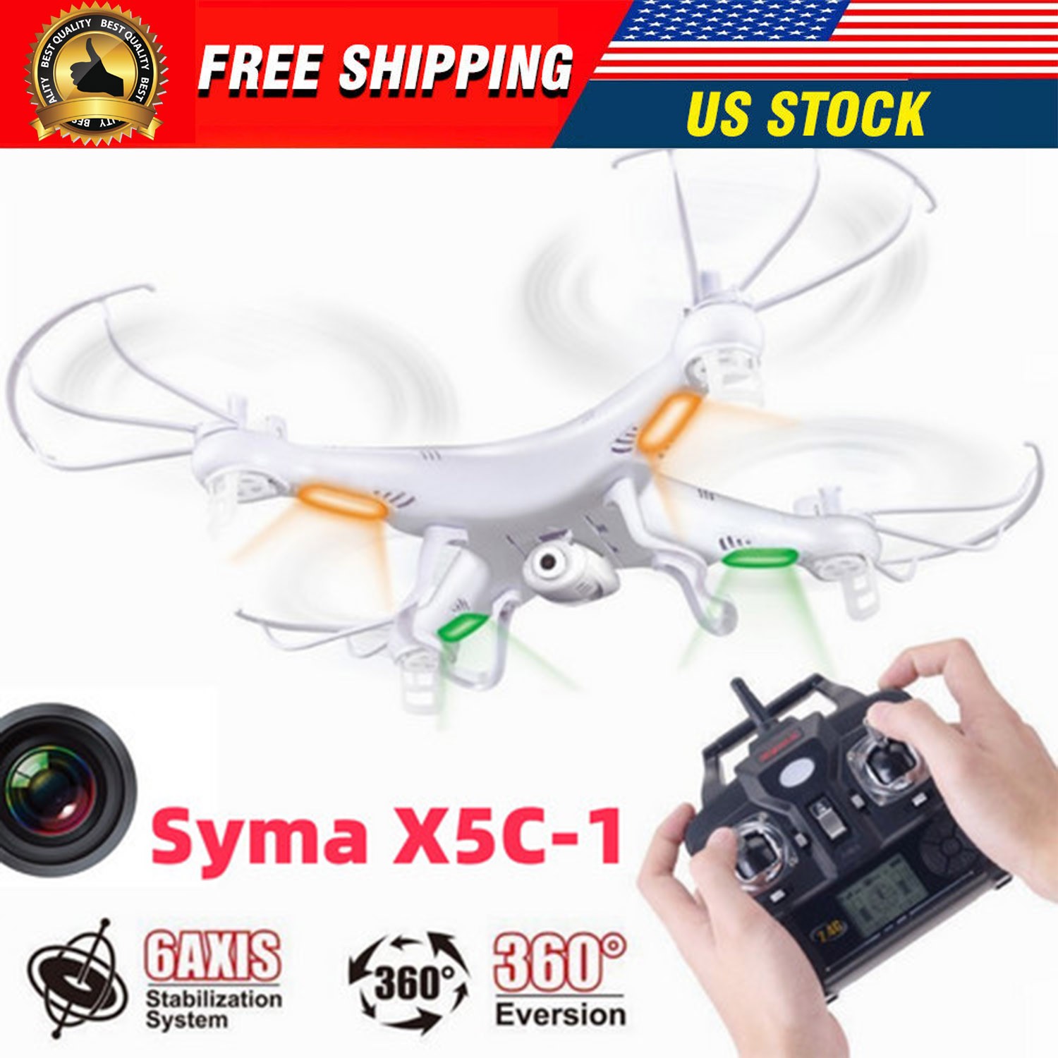 Syma X5C-1 2.4GHz 4CH 6-Axis Gyro RC Quadcopter Drone for kids and adult