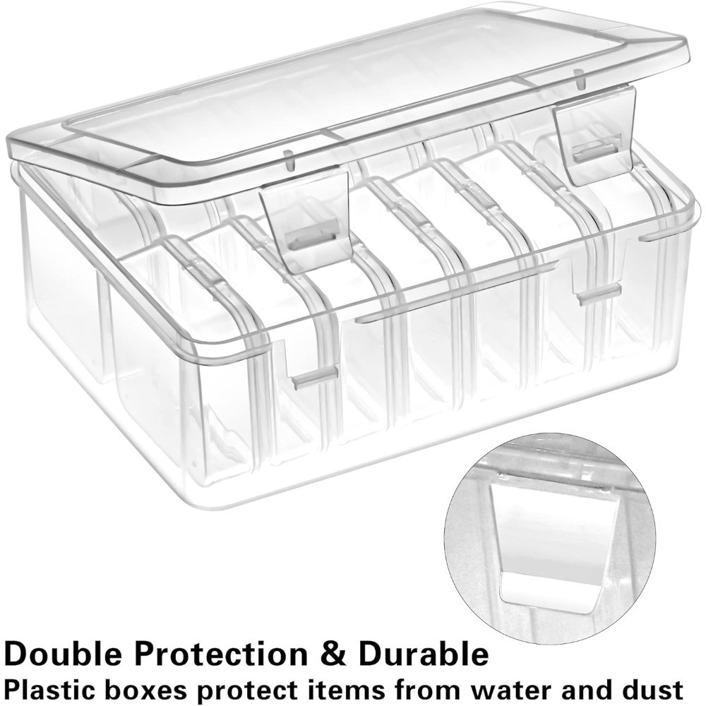 Plastic Bead Storage Box with Hinged Lid 15 Compartment Clear Craft Organizer