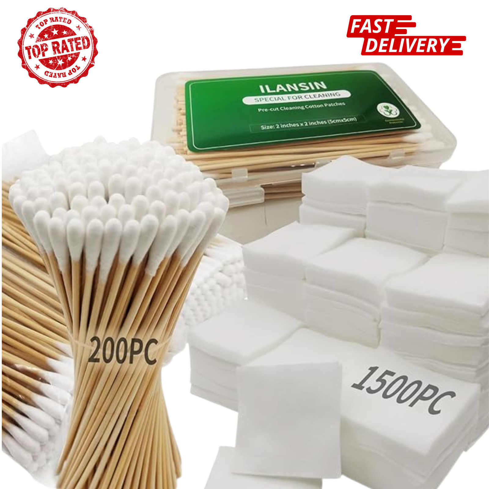 1700PCS Gun Cleaning Kit Patches Swabs Lint Free for Rifle Pistol 9mm
