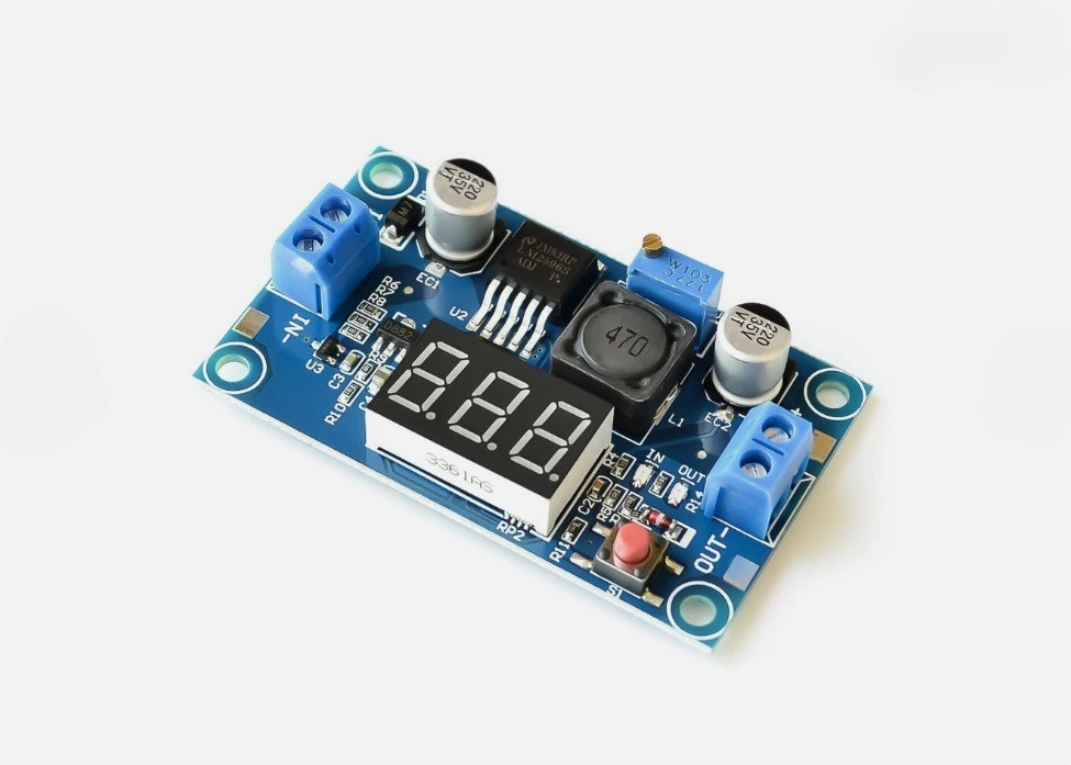 LM2596 DC Buck Step Down Converter Module DC/DC 4.0~40V to 1.25-37V 2A Voltmeter