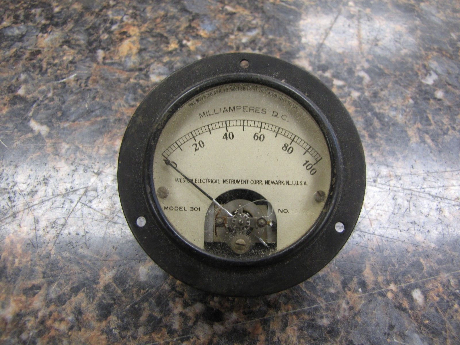Vintage Weston Electrical Model 301 Milliamperes DC 0-100 mA