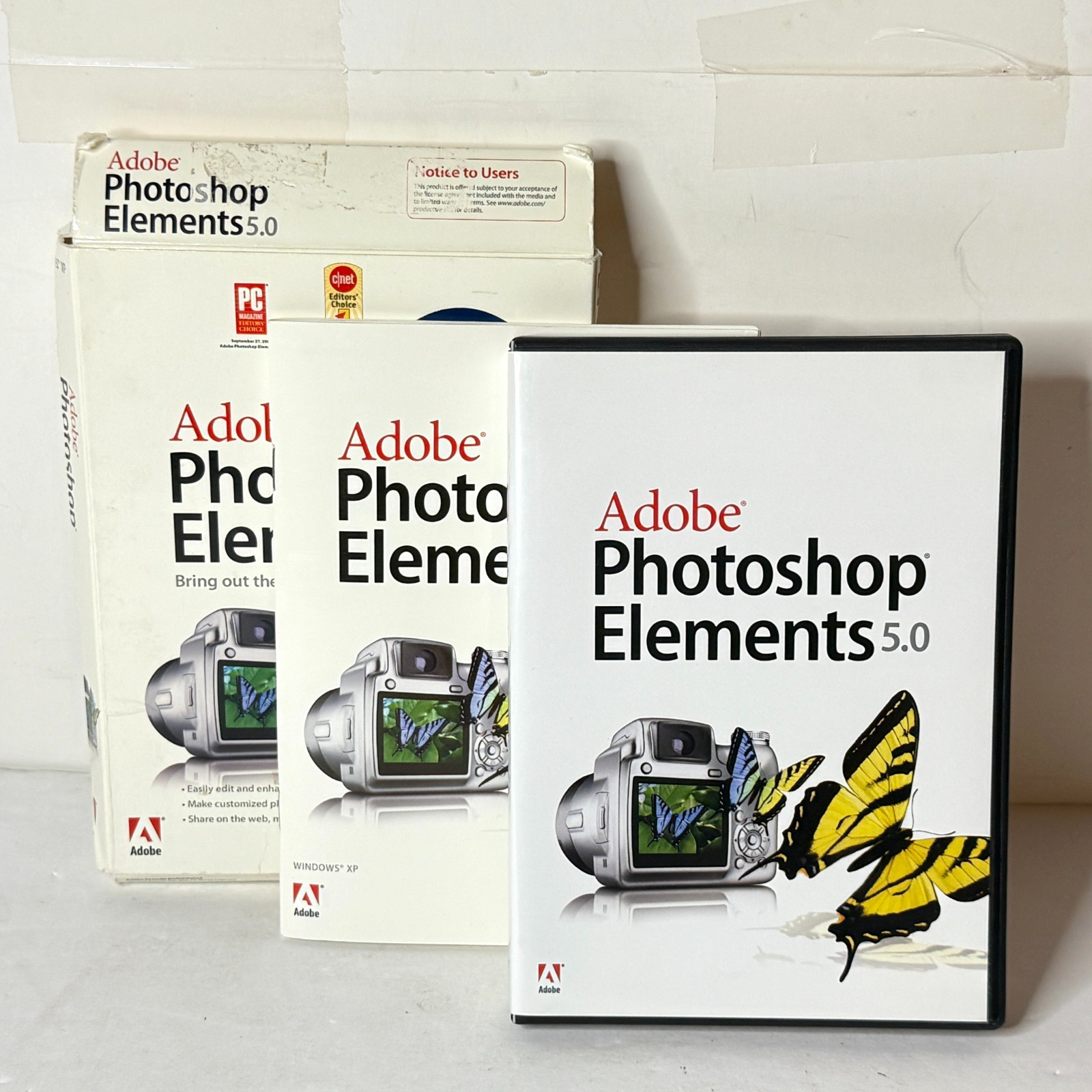 Adobe Photoshop Elements 5.0 w/Serial Unknown Status Software CD-ROM PC *B2G2*