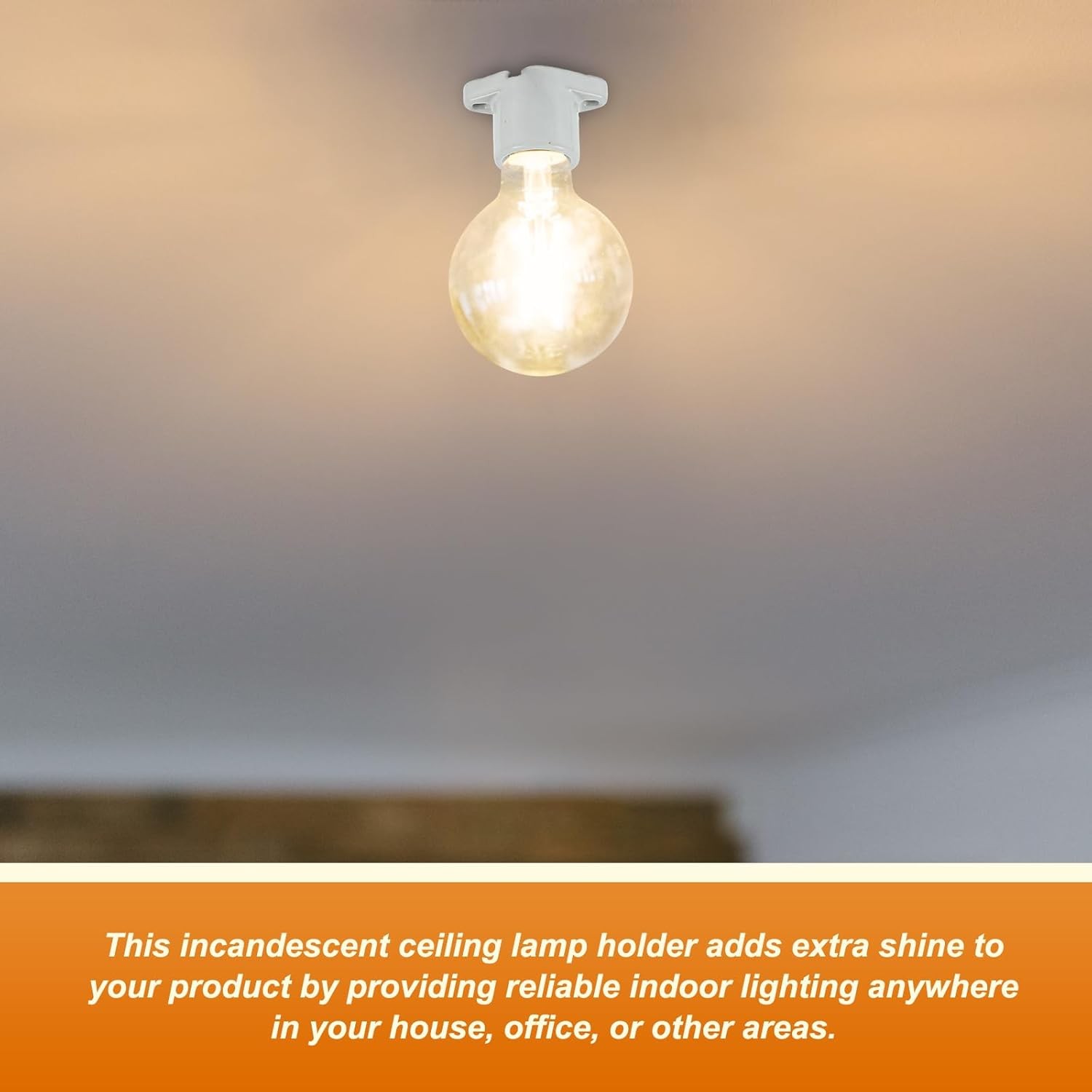 6 Pcs E26 Light Socket Porcelain Lamp Holder Medium Keyless white