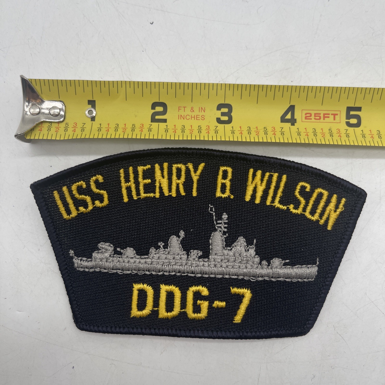 Vintage U.S. Navy USS HENRY B. WILSON DDG-7 Naval Ship Patch Cap Shoulder 5”