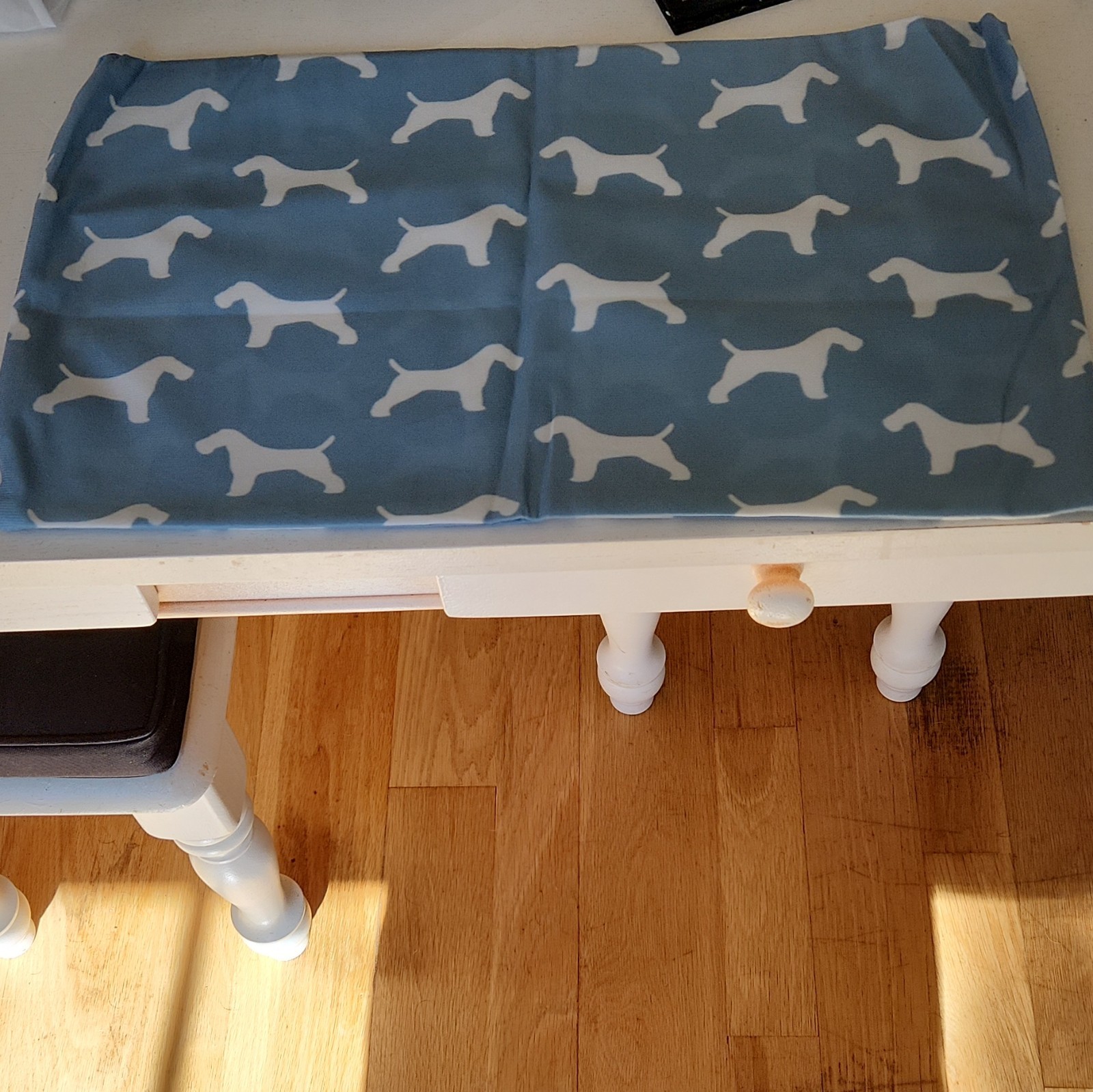 3 Blue Gray White Dog/ Wire Fox Terrier  Pillowcases  12 x 18 in, & (2) 16 × 23