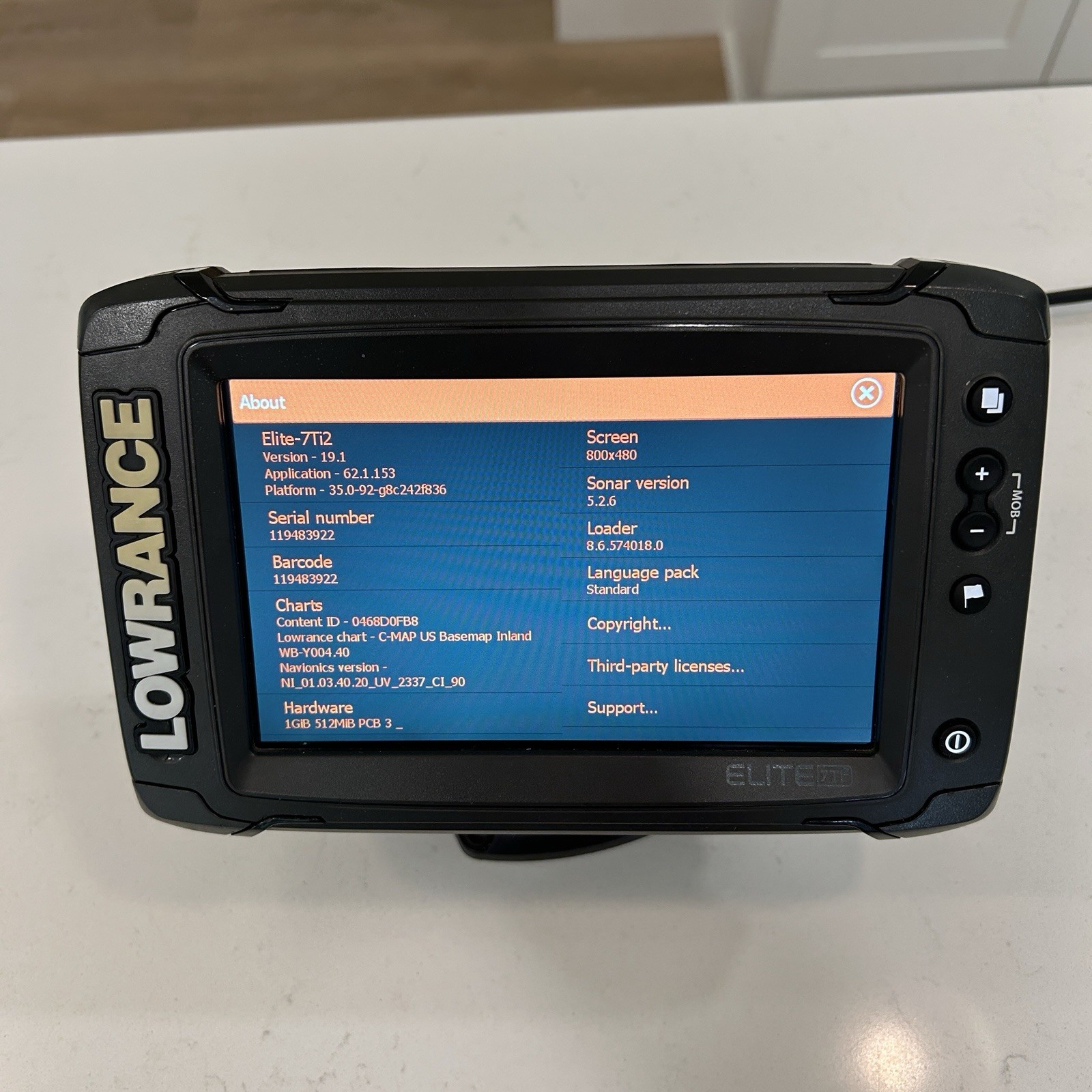 Lowrance Elite-7 Ti2 GPS Chartplotter Sonar Fish With Suncover
