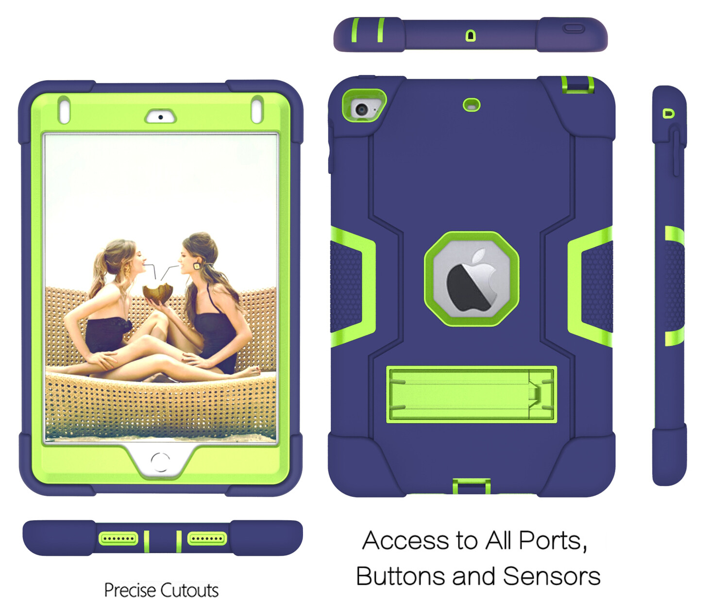 For iPad Mini 1 2 3 4 5 7.9"Gen Kids Hard Heavy Duty Shockproof Case Stand Cover