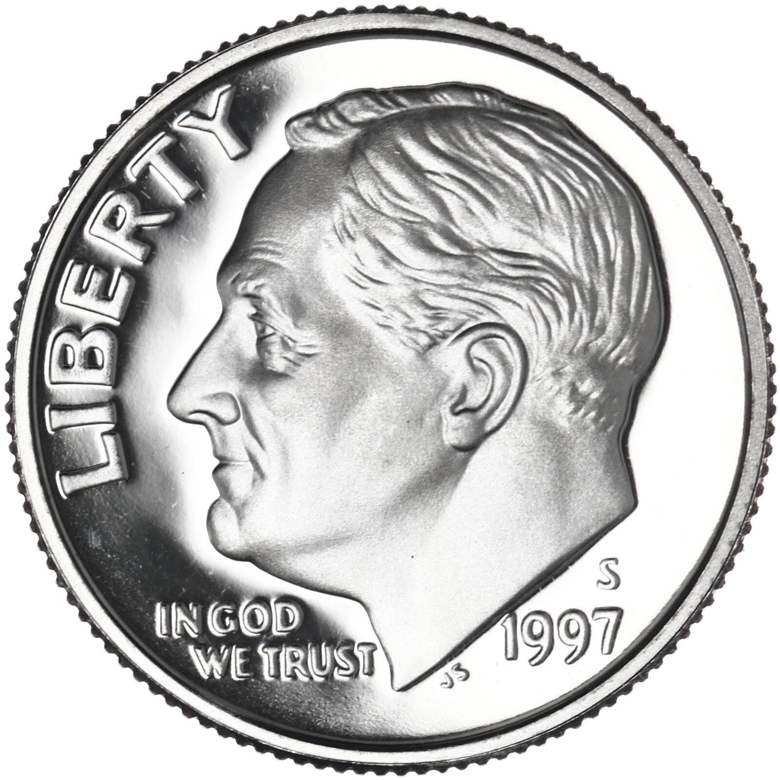1997 S Roosevelt Dime Gem DCam Proof CN-Clad