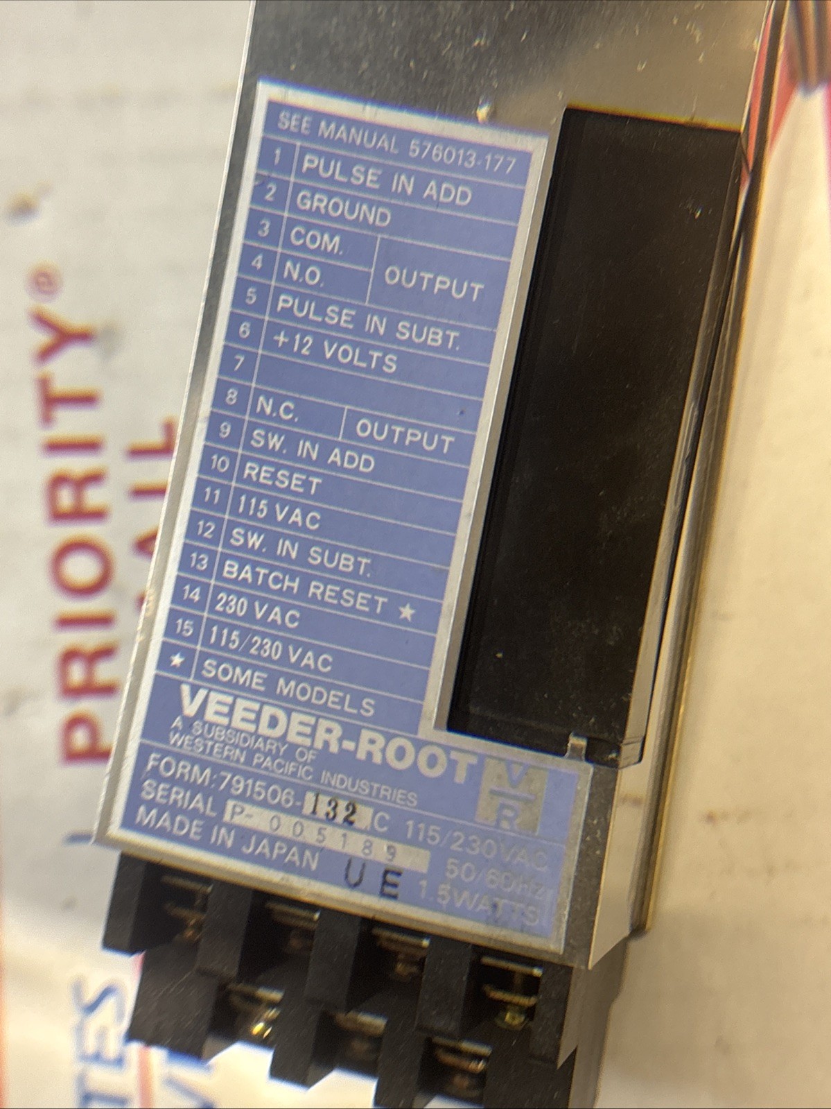 Veeder-Root 791506-132 115/230 V AC Digital Predetermining Counter Module