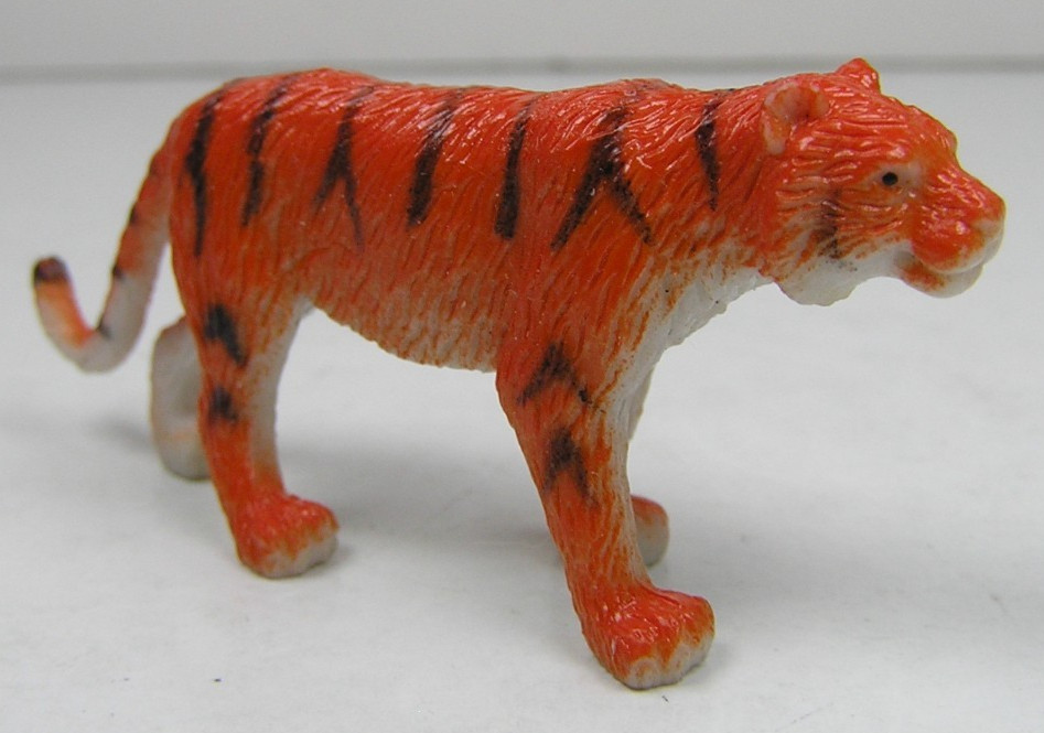 Unbranded Orange Tiger 2.25" Long Plastic Animal Toy Figure China