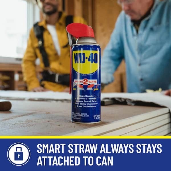 Classic WD-40 Formula, Multi-Purpose Lubricant Spray W/Smart Straw, 8 oz. 2 Pack