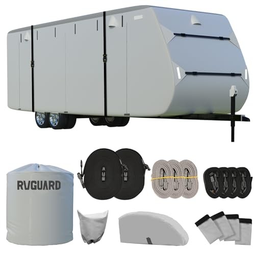 RV Cover, Travel Trailer Cover fits for 27' - 30' RV, 6 Layers Anti-UV