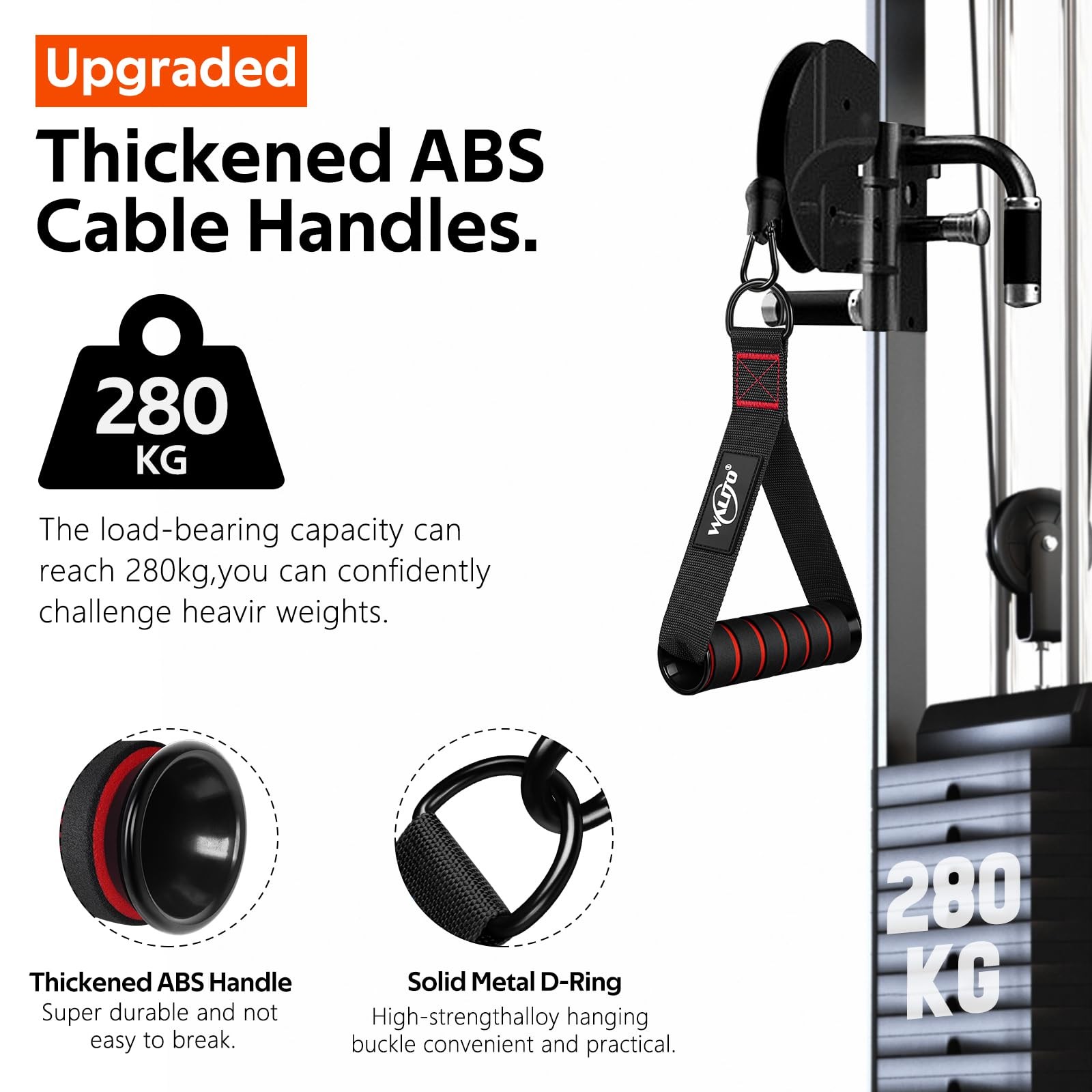 Exercise Handles, Replacement Cable Machine Attachments for Home Gym Equipment
