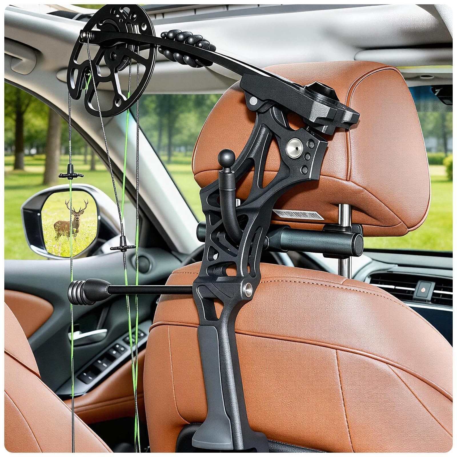 Bow Hanger for Truck, Aluminum Headrest Bow Hanger Set with 6.5" Foldable Arm...